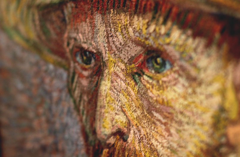 Close up of portrait of Vincent van Gogh